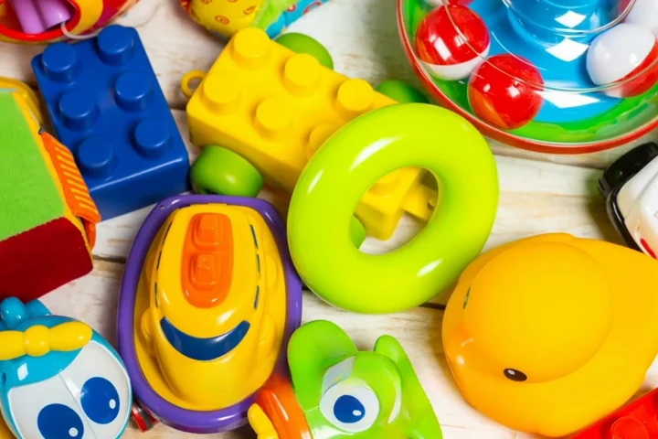 Simple colorful toys for play at home